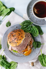 Sandwich with meat and egg © Natasha Breen