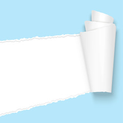ripped open paper light blue