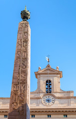 Fototapeta na wymiar The Obelisk of Montecitorio, also known as Solare