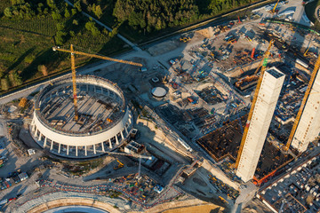 Aerial view on the power station near Opole city