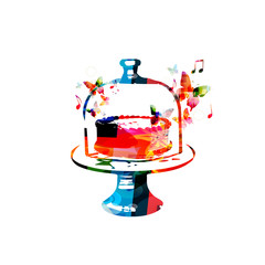 Colorful cake with butterflies
