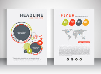 business flyer, brochure vector template  with circle shape 