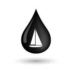 Fototapeta premium Vector oil drop icon with a ship