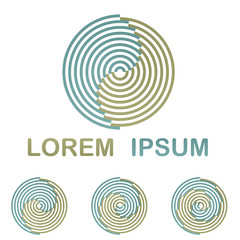 Round technology symbol design set