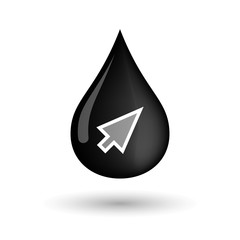 Vector oil drop icon with a cursor