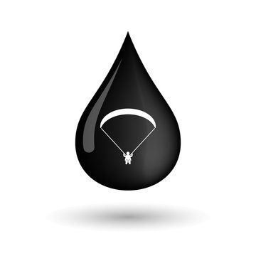 Vector oil drop icon with a paraglider