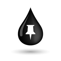 Fototapeta premium Vector oil drop icon with a push pin