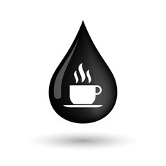 Vector oil drop icon with a cup of coffee