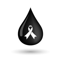 Vector oil drop icon with an awareness ribbon