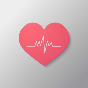 Heart with cardiogram icon