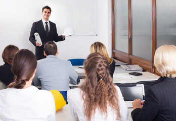 architects having advanced training courses in classroom © JackF