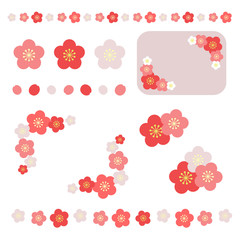 梅の花 装飾 素材/ vector eps10 