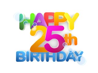 Happy 25th Birthday Title, light