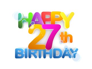 Happy 27th Birthday Title, light