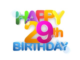 Happy 29th Birthday Title, light