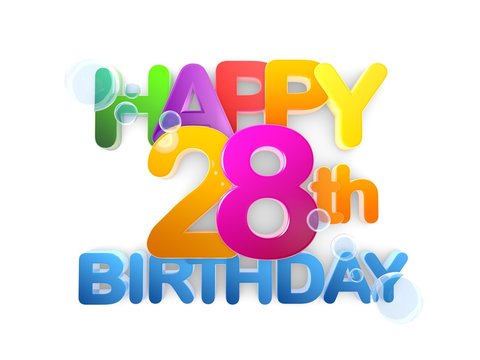 Happy 28th Birthday Title, light