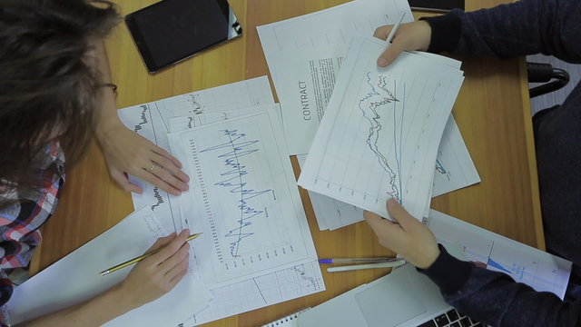 Businessman show annual report, business performance concept