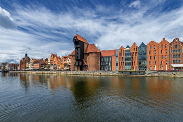Old town of Gdansk at Motlawa river, Poland 