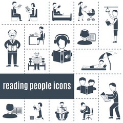 Reading People Icons Set