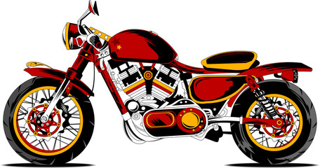 retro redmotorcycle