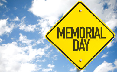 Memorial Day sign with sky background