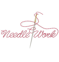 Fototapeta premium Sewing needle with red thread Needle Work. Vector illustration