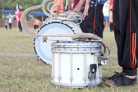 Old Drums, drum of the man playing on sport day in school