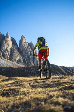 mountainbiker in South Tyrol Italy
