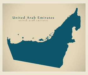 Modern Map - United Arab Emirates AE