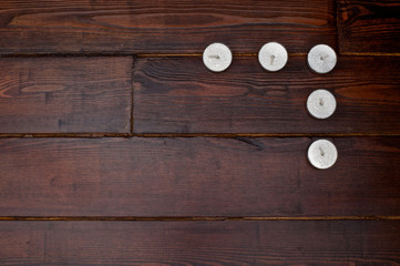 Small candles in the corner