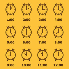 The Alarm Clock icon.  alarm clock symbol. Set