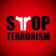 illustration with stop terrorism background