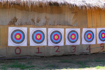 row of target for archery game