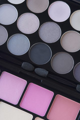 top view of pink tone makeup palette 