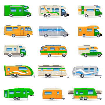 Recreational Vehicle Icons Set