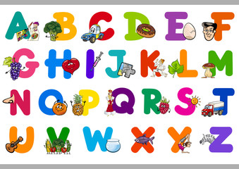 Fototapeta premium alfabet kreskówki dla dzieci