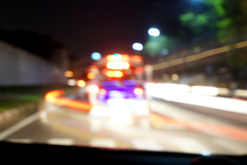 traffic motion blur at night