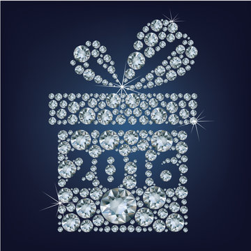 Gift present with 2016 made up a lot of diamonds