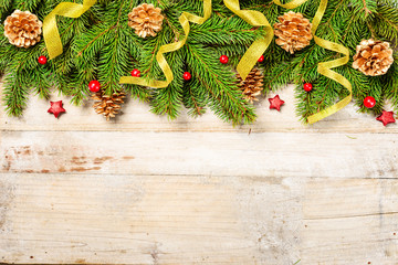 christmas decoration on wooden board
