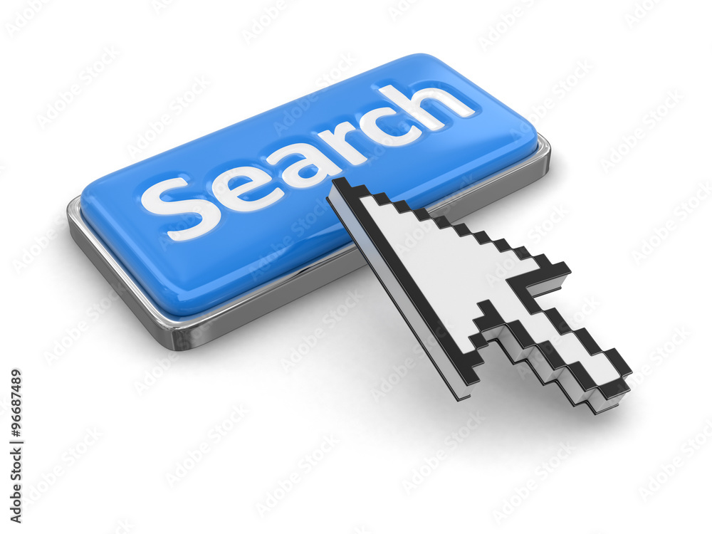 Poster cursor and button search. image with clipping path