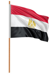 3D Egyptian flag (clipping path included)