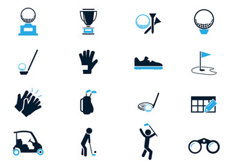 golf icons set