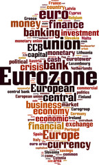 Obraz premium Eurozone word cloud concept. Vector illustration