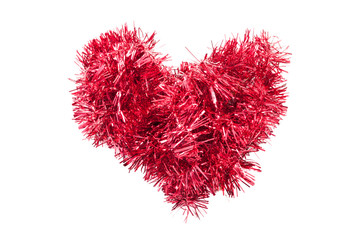 Christmas tinsel or garland heart shape