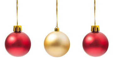 Three perfect round Christmas globes