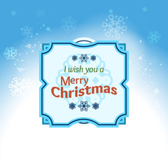 Naklejka premium Christmas vector background with frame, snowflakes and sample text.