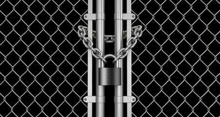 lock on fence (clipping path included) © corund