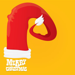 red Santa hat vector. merry christmas card 