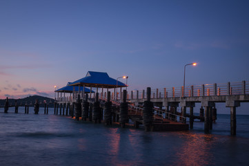 Rawai Landing Pier before sunrise