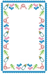 Border for birth announcement, or baby shower